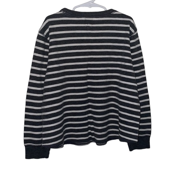 GAP Boys White/Gray Striped Long Sleeve Crewneck Sweatshirt Size M(8) - Picture 2 of 4